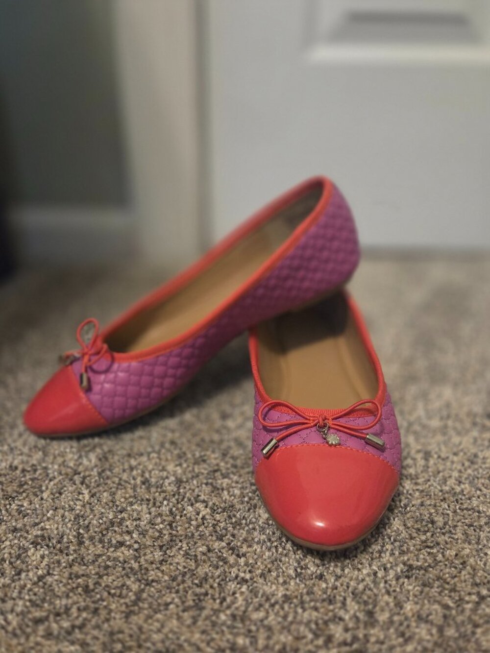 Crown & Ivy ballet flats, Size 10. Bright Orchid & Coral.